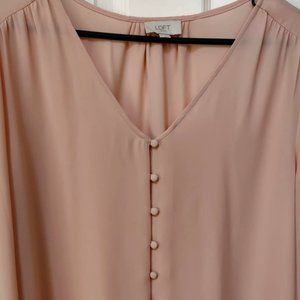 LONG SLEEVE LOFT  Button Up Blouse  PINK